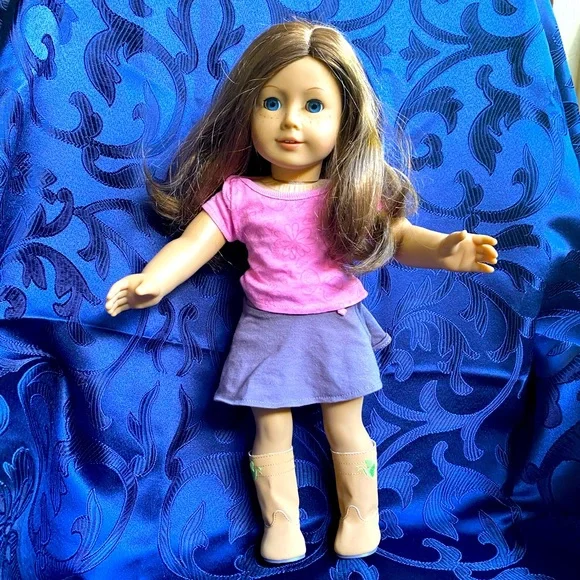 American girl doll brown hair blue eyes freckles shop